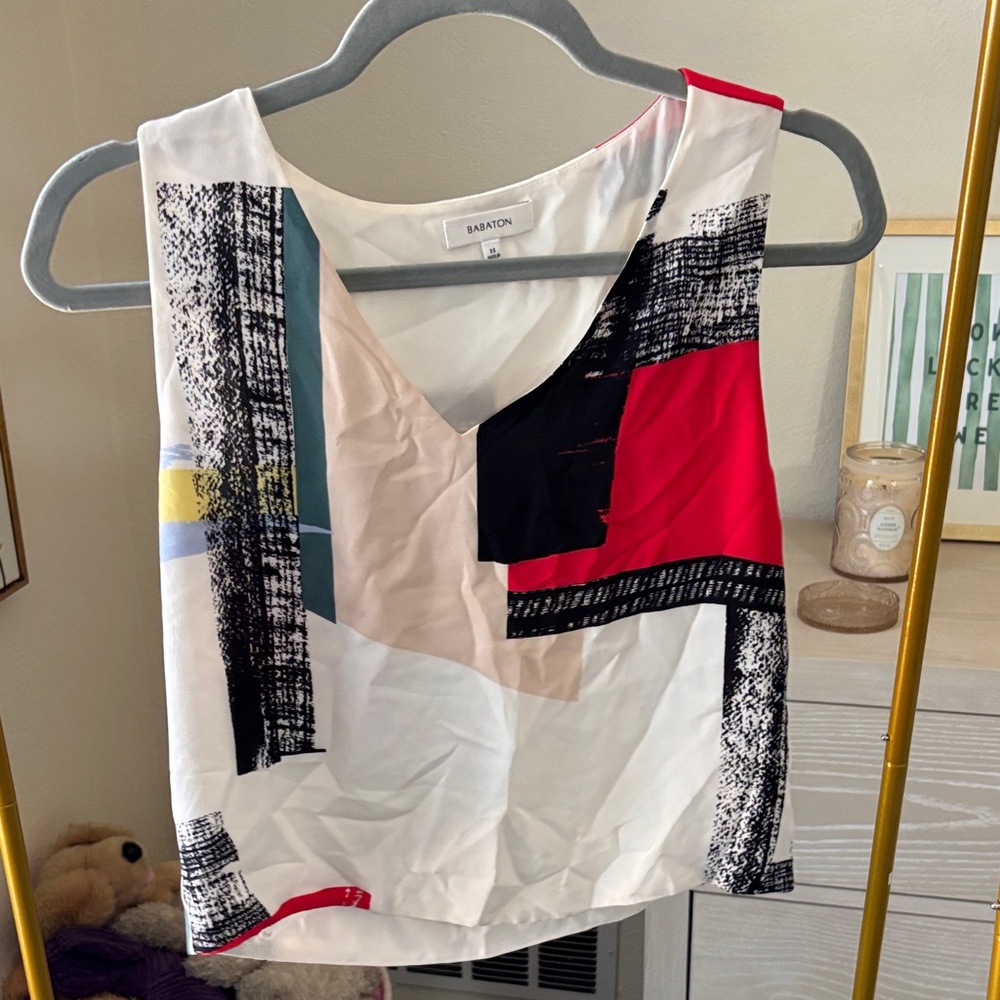 Aritzia Babaton Colorblock Tank Top - Red, Black, White